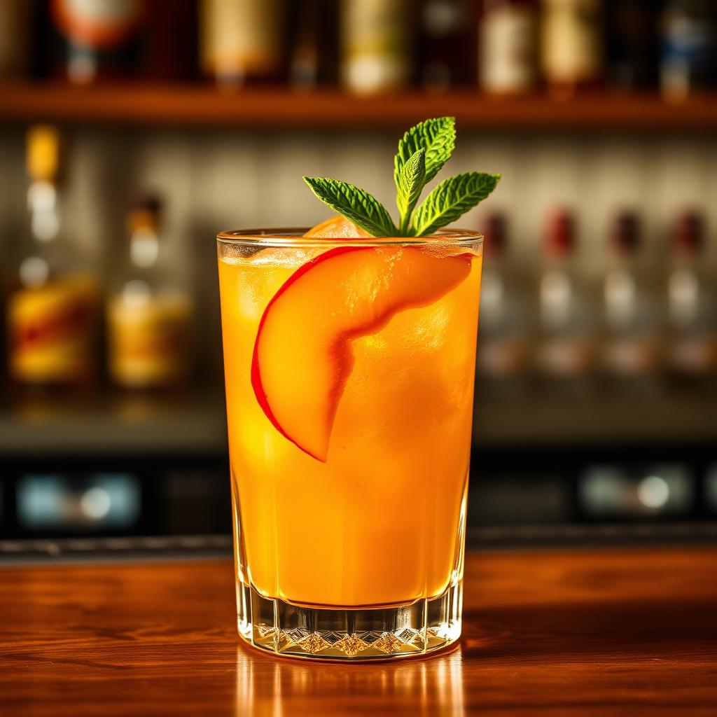 Bourbon peach smash